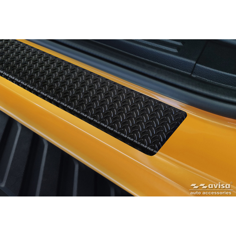 Seuils de portes aluminium 'Riffled Plate' sur mesure pour Ford Ranger VI 2022- & Volkswagen Amarok II 2023- - 4-pièces - Noir