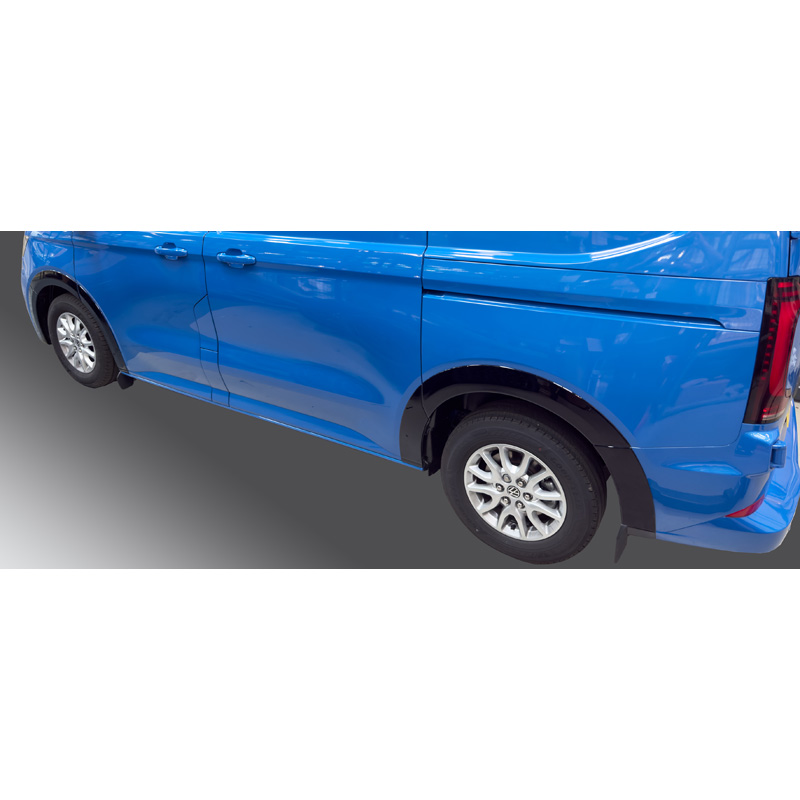 RGM Set extensions de garde-boue sur mesure pour Volkswagen Transporter T7 2024- empattement court - porte glissante à gauche - Noir brillant