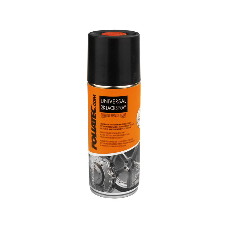 Foliatec Set de Universal 2C Spray Peinture - gunmetal métallique brillant 1x400ml