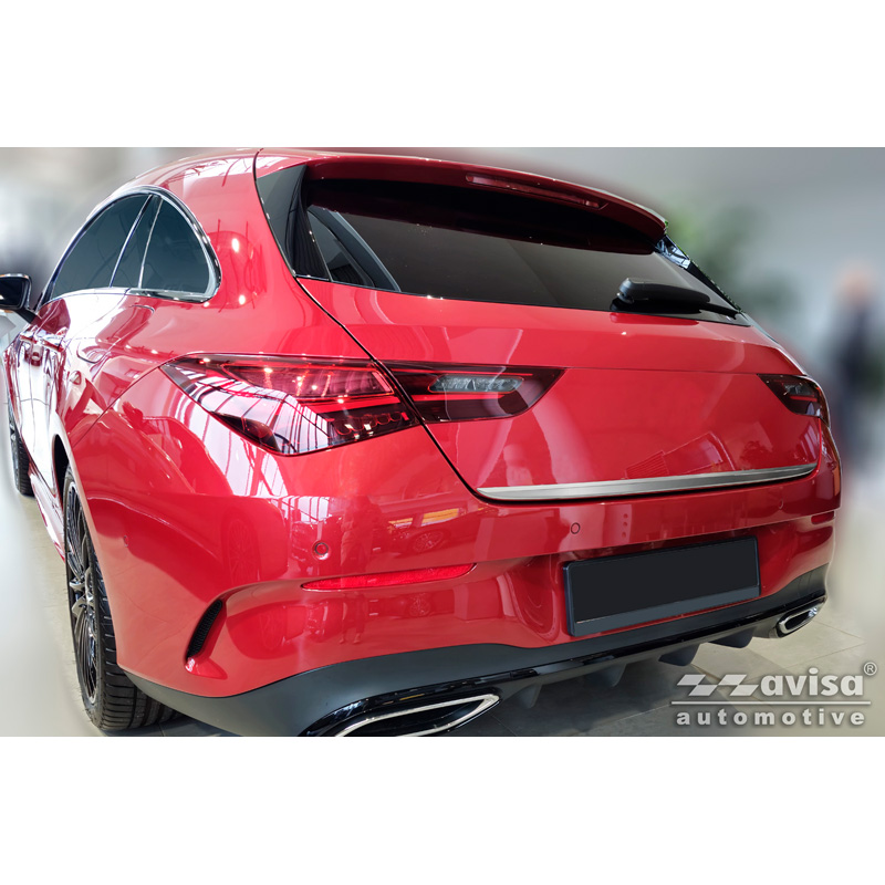 Avisa Revêtement d'habillage du hayon du coffre inox brossé sur mesure pour Mercedes CLA Shooting Brake (X118) 2019-