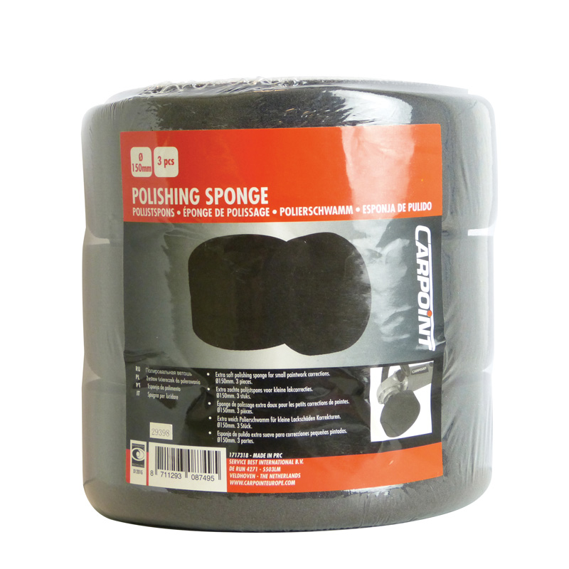 Carpoint Set de Tampons de Polissage 150mm Noir/Extra doux - 3-pièces