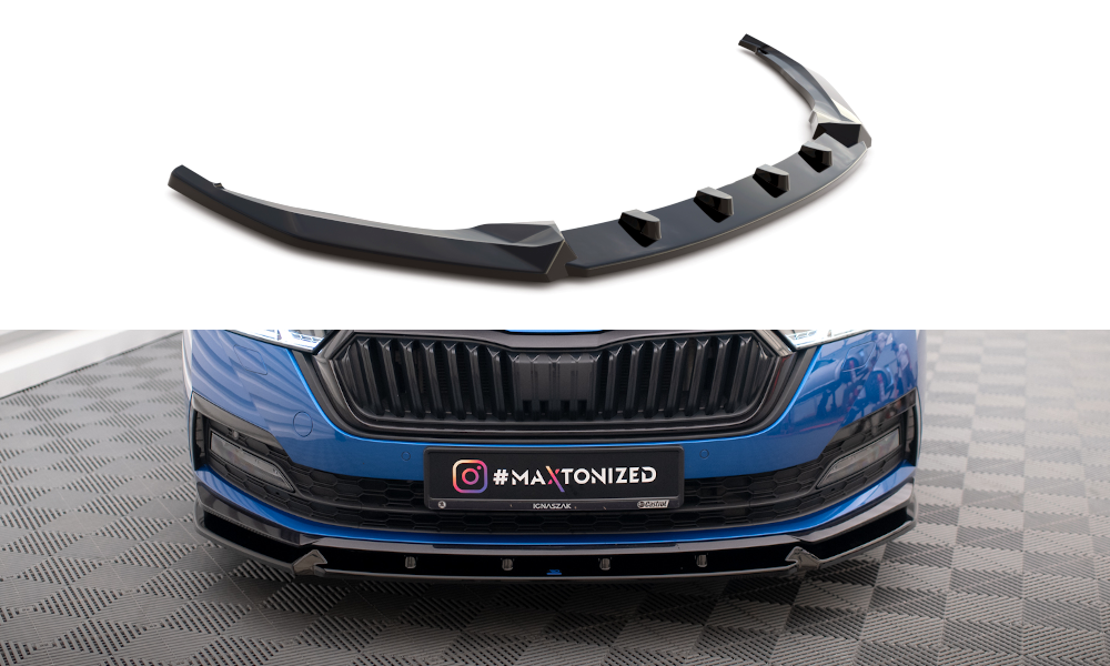 Voorspoiler V.1 Skoda Octavia Sportline Maxton Glans Zwart