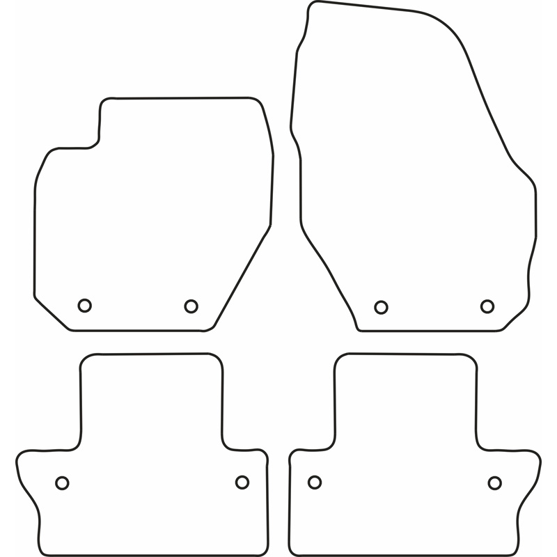 Set de tapis de sol en velours sur mesure pour Volvo S60/V60 2010-2018 & Polestar 1 2018-