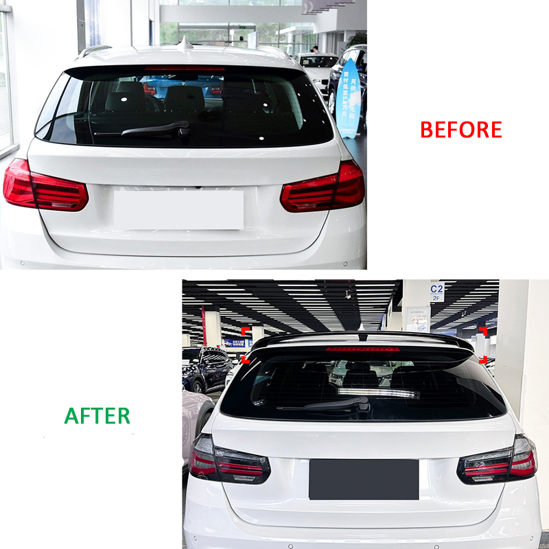 Becquet de toit (Spoiler Cap) sur mesure pour BMW Série 3 F31 Touring 2012-2019 (ABS Noir Luisant)