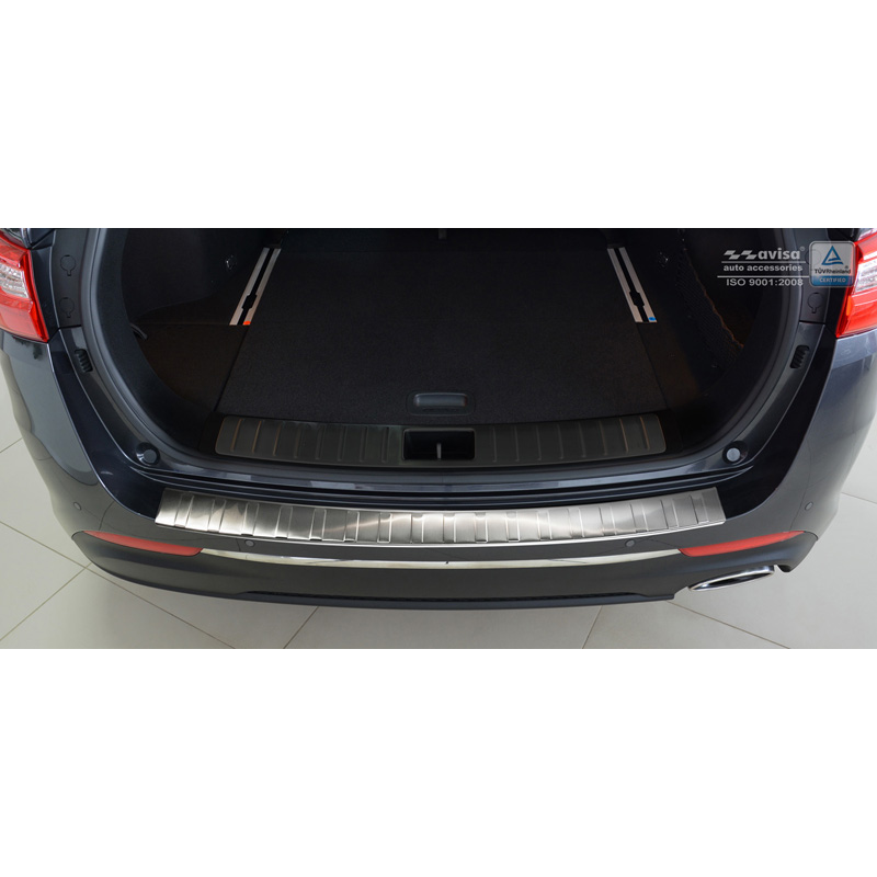Protection de seuil arrière inox sur mesure pour Kia Optima Combi 2016- 'Ribs'