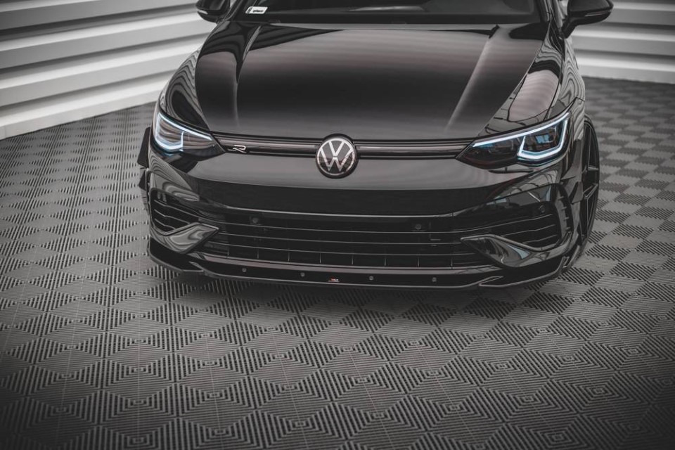 Voorspoiler V.4 Volkswagen Golf 8 R Maxton Glans Zwart