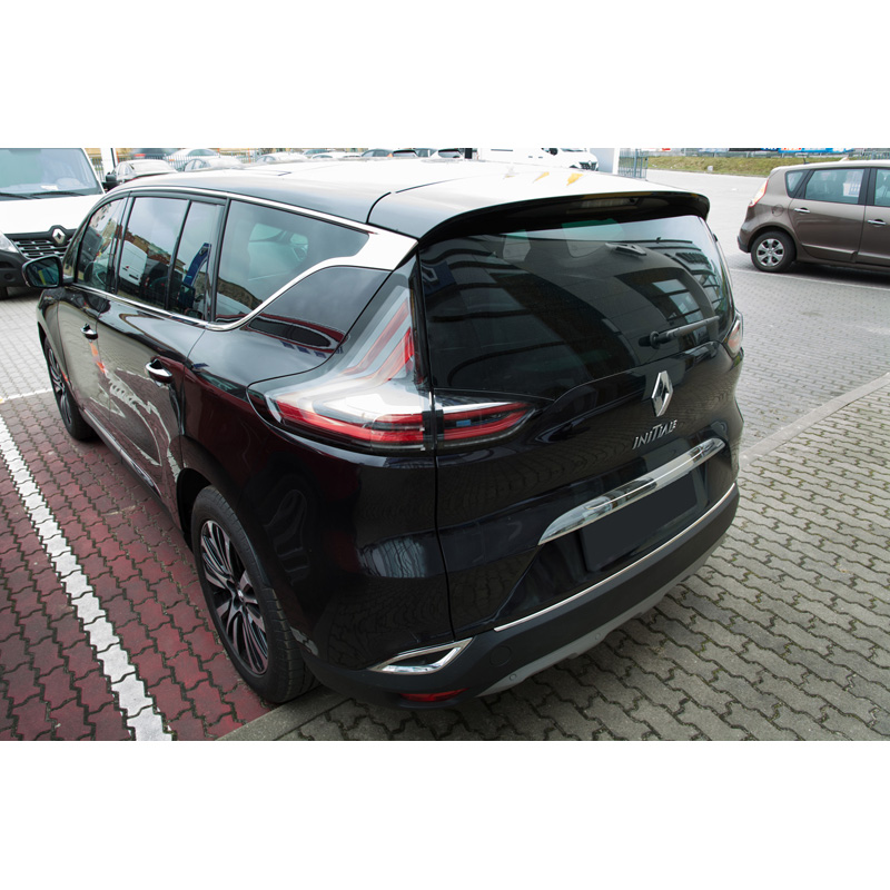 Protection de seuil arrière inox sur mesure pour Renault Espace 2015-2023 excl. Initiale Paris 2020-2023 'Ribs'