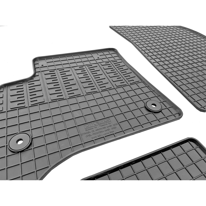 CIKCAR Set tapis de caoutchouc sur mesure pour Opel Frontera / Citroën C3 Aircross 2024- (MHEV) (4-pièces + points de fixage)