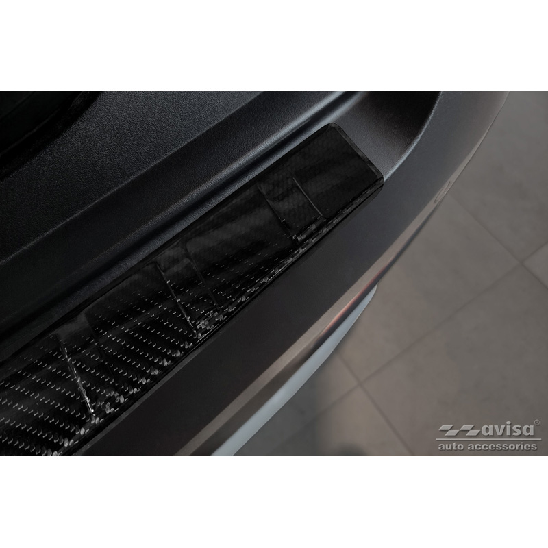 Protection de seuil arrière carboné 3D sur mesure pour Hyundai Bayon 2021- 'Ribs'