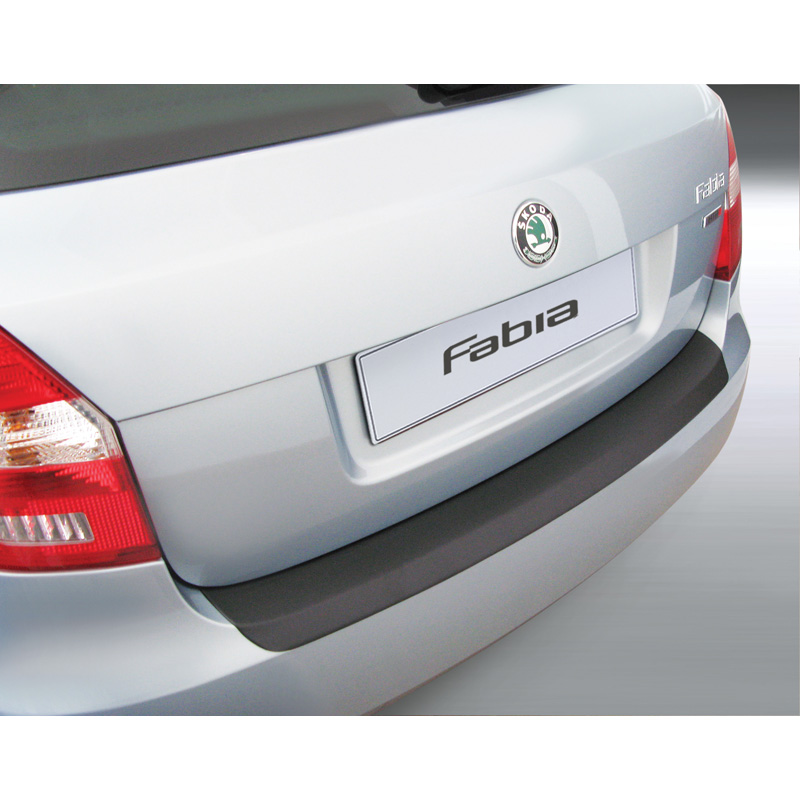 Protection de seuil arrière (ABS) sur mesure pour Skoda Fabia 5 portes 2010-2014 Noir