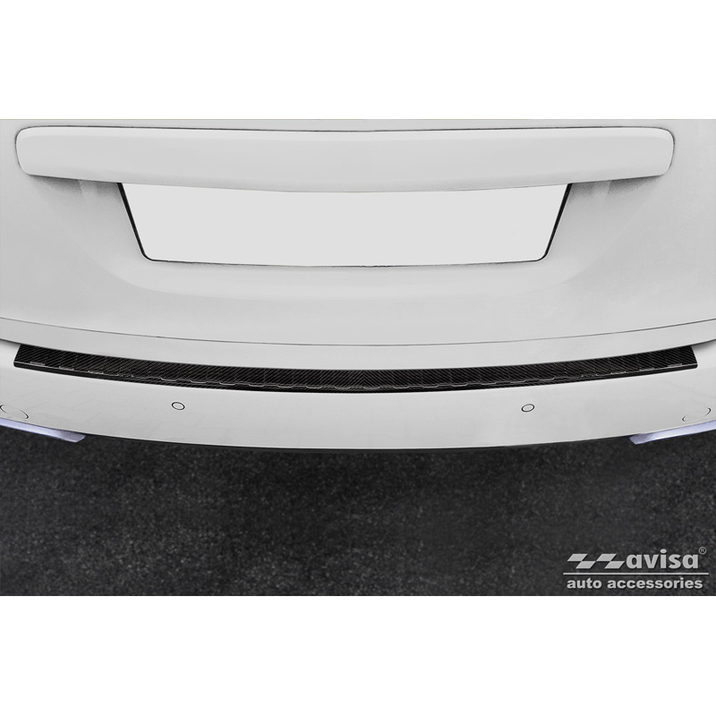 Protection de seuil arrière carboné 3D sur mesure pour Porsche Cayenne II 2010-2014 'Ribs'