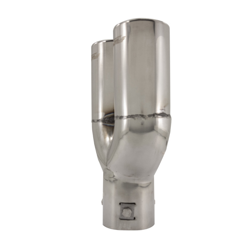 Simoni Racing Embout d'Échappement Rond Double Inox - Ø63xL220mm - Montage ->60mm