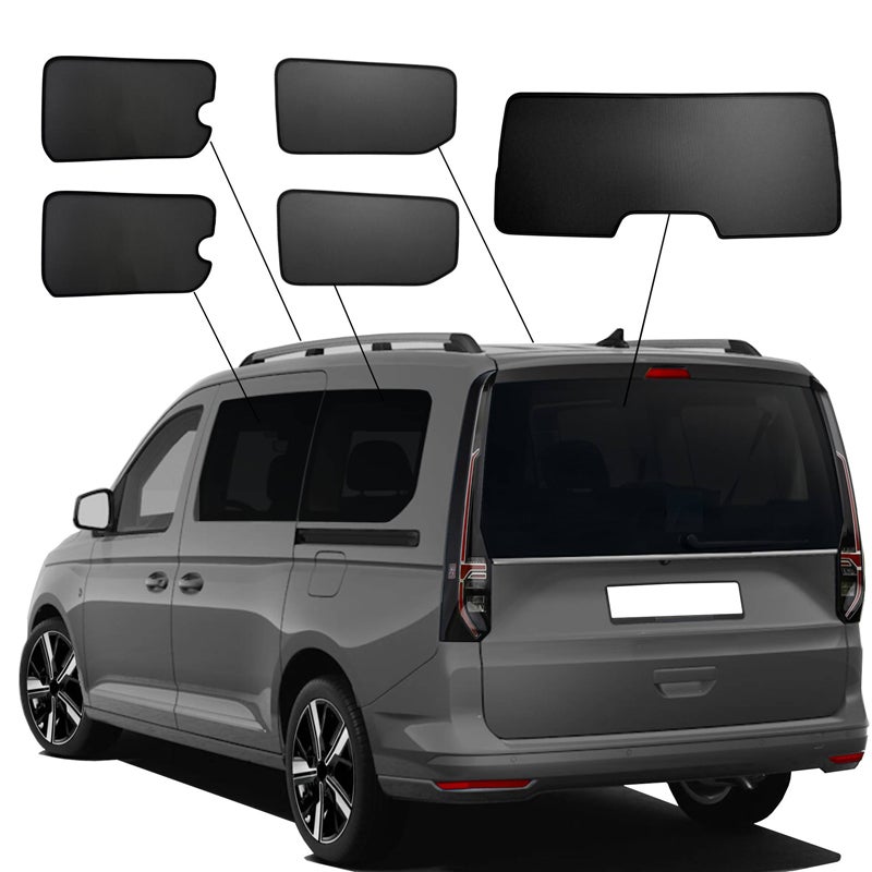SunClip Protection visuelle & solaire sur mesure pour Volkswagen Caddy Maxi Van 2022- & Ford Grand Tourneo Connect 2022- (avec vitres entrebaillables)