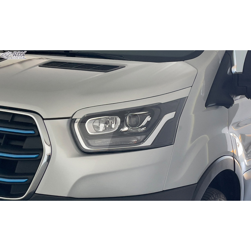 RDX Racedesign Spoilers de phares sur mesure pour Ford Transit (Phares au xénon et halogènes noirs) 2014- (ABS)