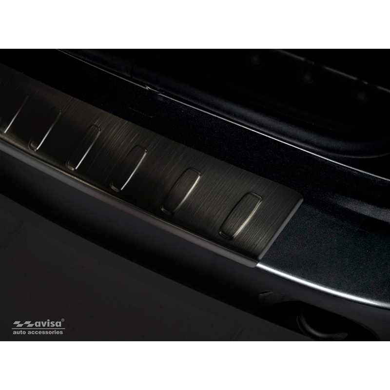 Protection de seuil arrière inox noir sur mesure pour Dacia Duster 2010-2017 'Ribs'