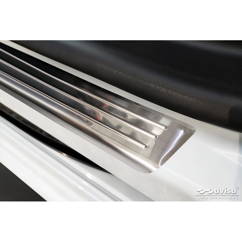Seuils de portes inox sur mesure pour Renault Kangoo III & Nissan Townstar & Mercedes Citan 2021- - 'Lines' - 4-pièces (pour tous les modèles à 4 portes)