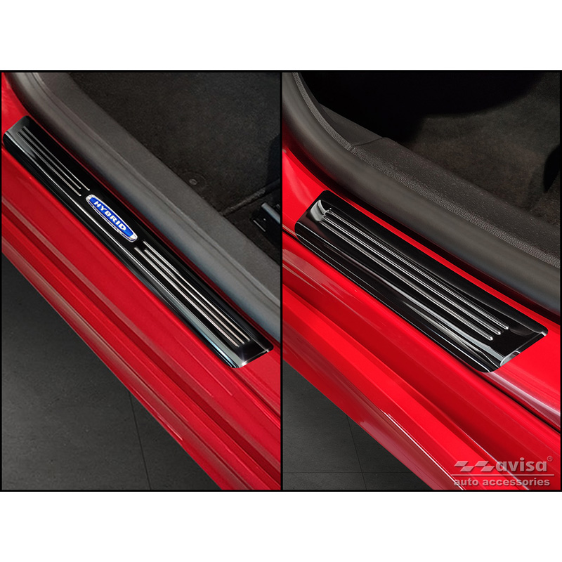 Seuils de portes inoxydable noir sur mesure pour Ford Focus IV excl. ST-Line 2018- 'Hybrid' - 4-pièces