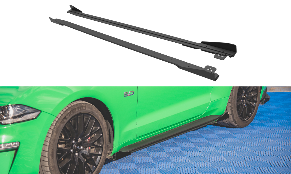 Street Pro Zijskirts met Canards V.1 Ford Mustang GT MK5 FL Maxton