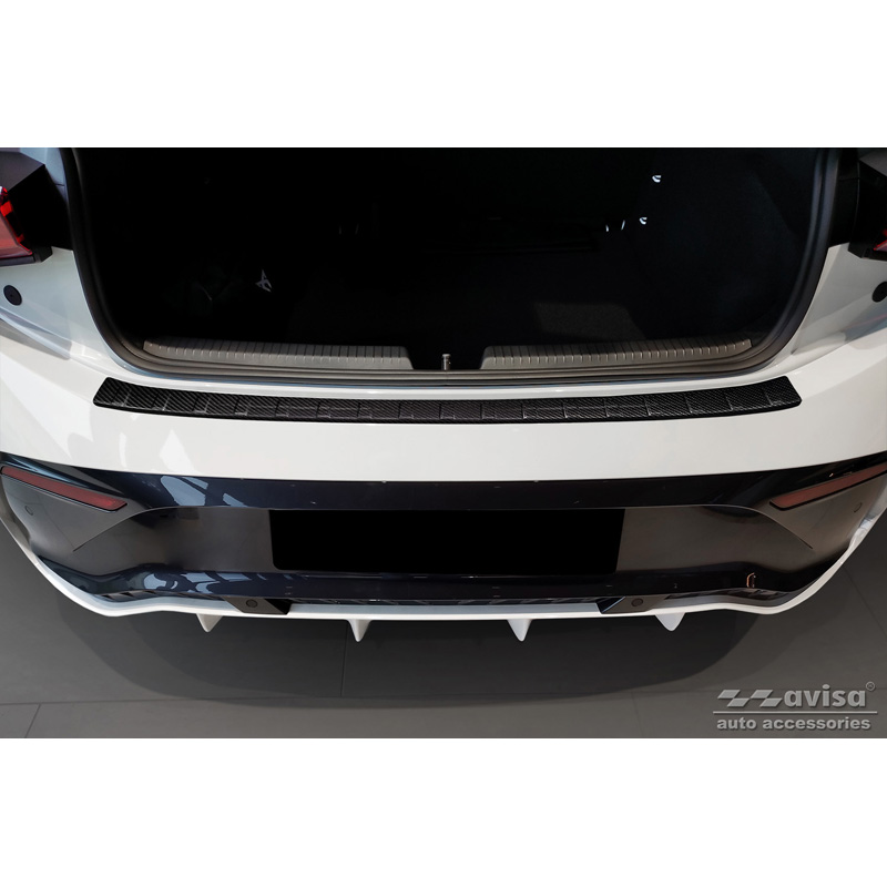 Protection de seuil arrière carboné 3D sur mesure pour Cupra Born 2021- 'Ribs'