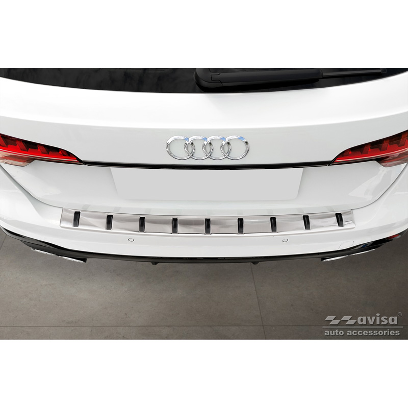Protection de seuil arrière inox sur mesure pour  Audi A4 Avant B9 (incl. S-Line) 2015-2019 & Facelift 2019- - 'STRONG EDITION'