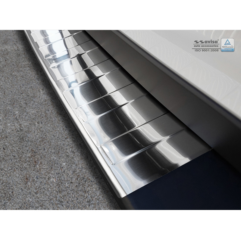 Protection de seuil arrière inox Chrome sur mesure pour Volkswagen Crafter & MAN TGE 2017- 'Ribs'