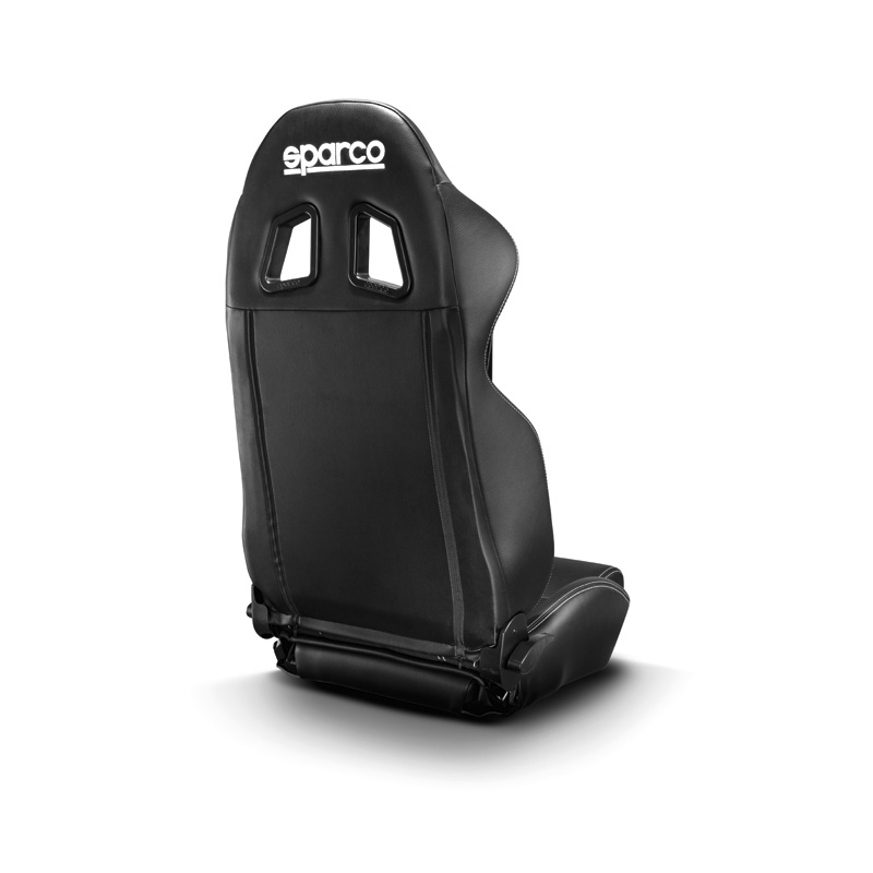 Sparco Siège Baquet R100 MY22 - Skaï Noir + Piqûres Blancs - Réglable