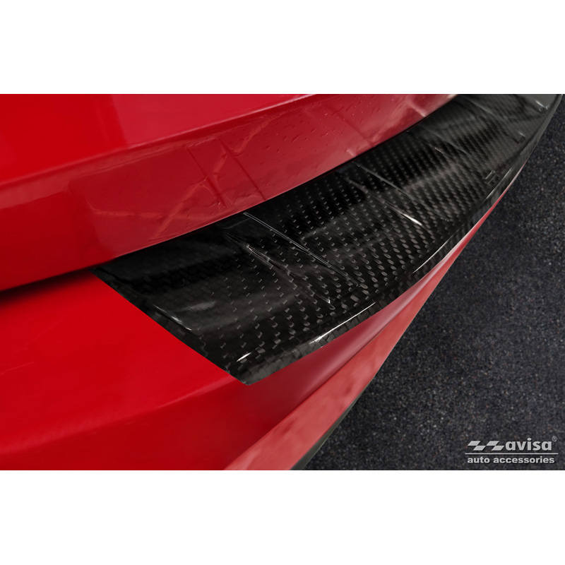 Protection de seuil arrière carboné 3D sur mesure pour Audi Q3 Sportback 2019- 'Ribs'
