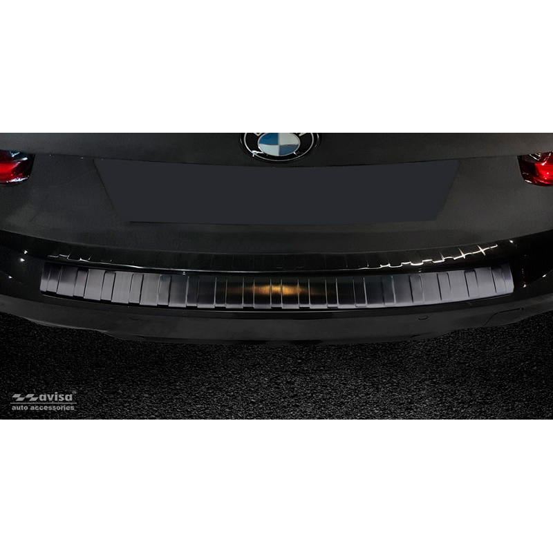 Protection de seuil arrière inox noir sur mesure pour BMW Série 3 G21 Touring Paquet M (excl. Sportline & 330e Hybrid) 2018-