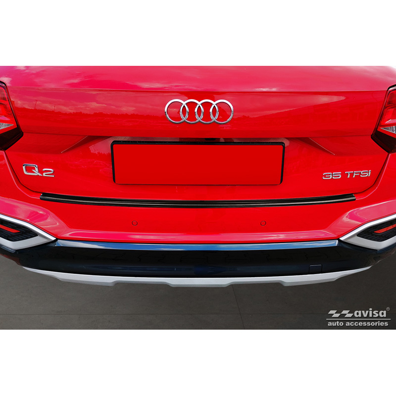 Protection de seuil arrière inox noir sur mesure pour Audi Q2 Facelift 2020-