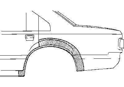 spatbordrand, achter, rechts Ford Scorpio, 1985-1994