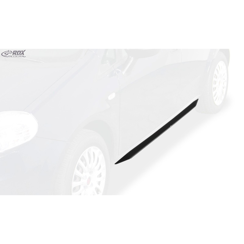 Jupes latérales 'Slim' sur mesure pour Fiat Grande Punto 2005- & Punto Evo 2009- (ABS noir luisant)