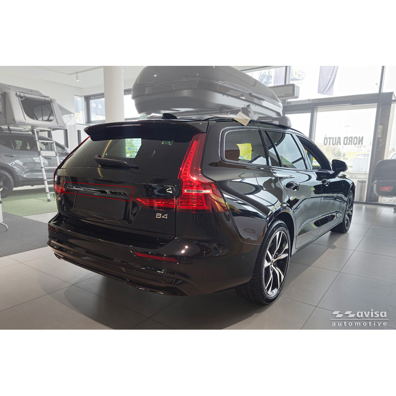 Avisa Moulure de hayon en Inox Noir Chrome sur mesure pour Volvo V60 II 2018-