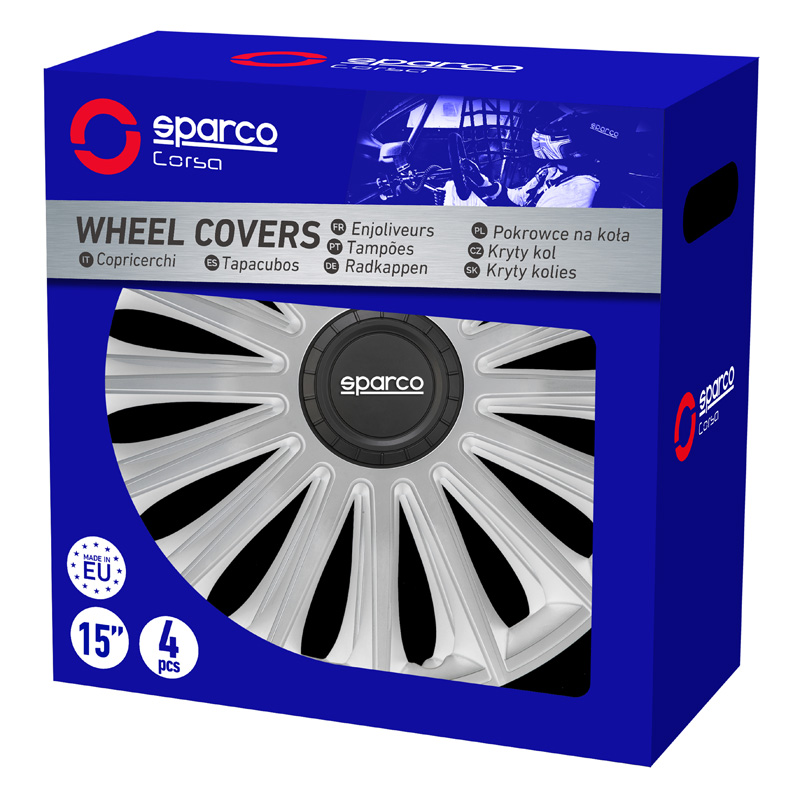 Sparco Enjoliveurs Treviso - 14-pouces - Argent - Set de 4 pièces