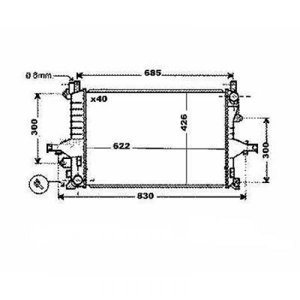 Radiator VOLVO V70/S80 98-07 622x426 2.0/2.4/2.9 +/-AC