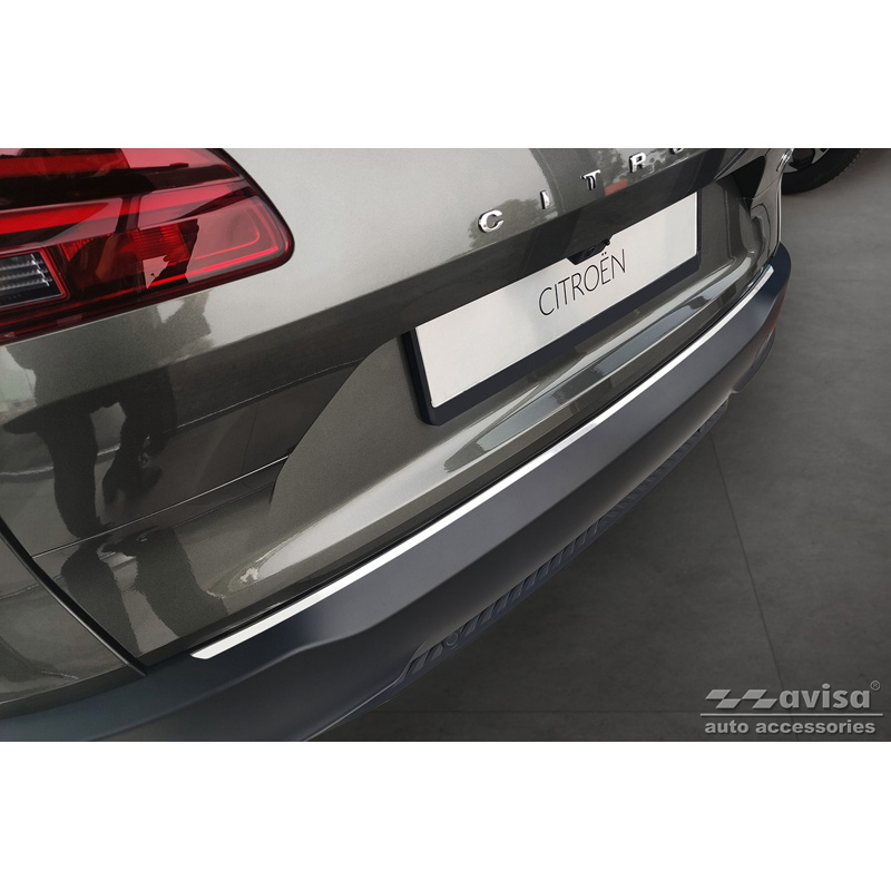 Protection de seuil arrière inox sur mesure pour Citroën C5 X 2021- 'Ribs'
