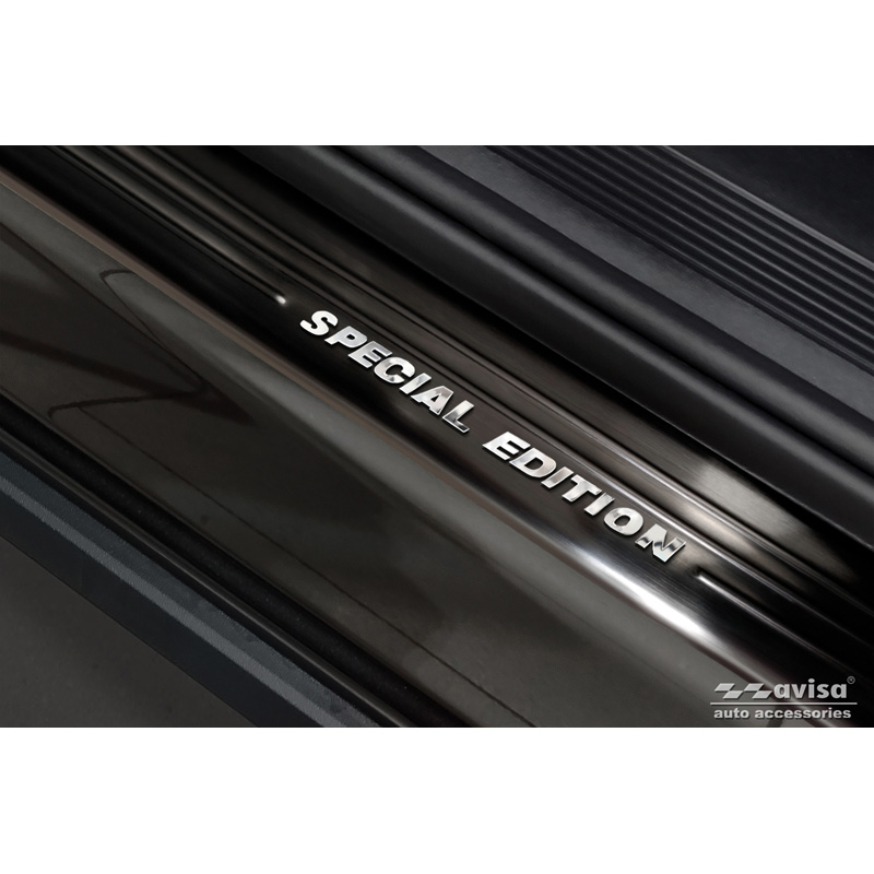 Seuils de portes inox noir sur mesure pour Volkswagen ID.4 2020-- - 'Special Edition' - 4-pièces