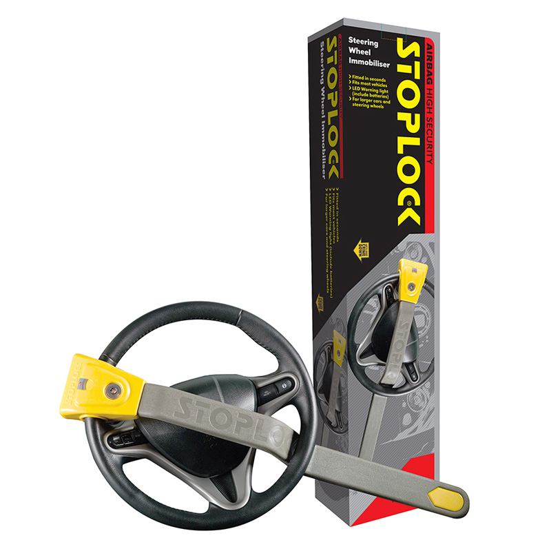Stoplock Airbag - Antivol Bloque-Volant pour airbag et 4x4 avec LED