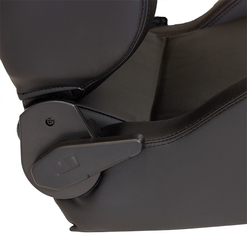 Siège baquet 'RS6-II' - Noir-Mattes Simili Cuir - Dossier réglable - incl. glissières