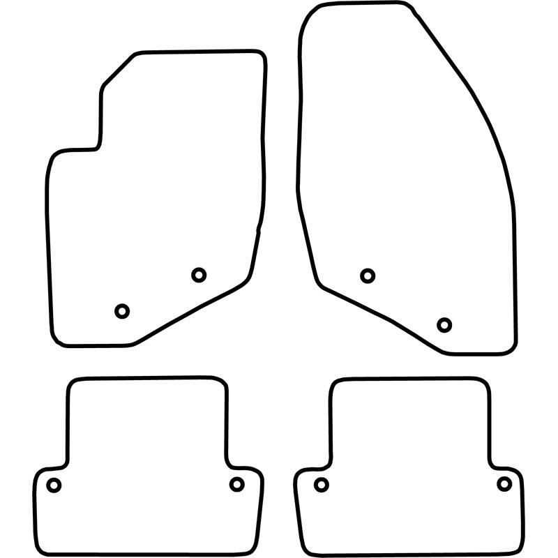 Set de tapis de sol en velours sur mesure pour Volvo S60 2000-2010