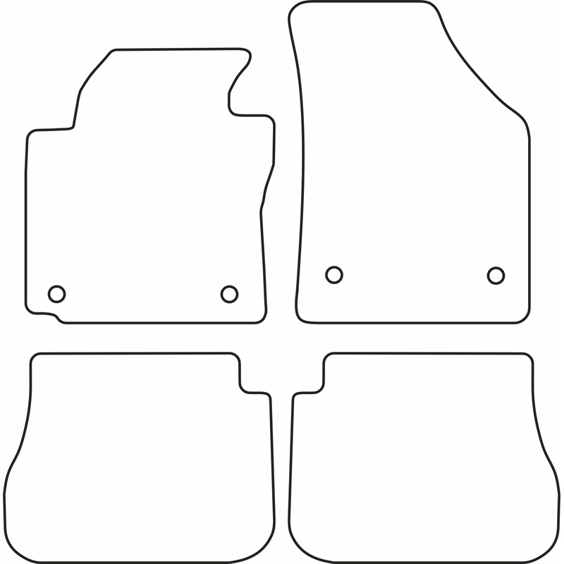 Set de tapis de sol en velours sur mesure pour Volkswagen Caddy Combi/Variant 5-Personnes 2015-2020 (avant + arrière)