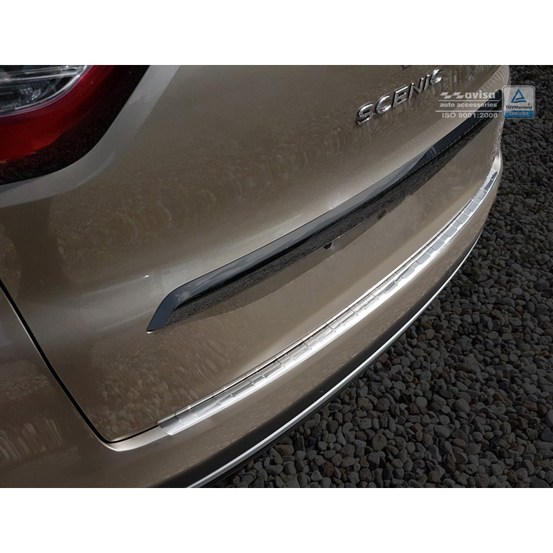 Protection de seuil arrière inox sur mesure pour Renault Grand Scenic IV 2016- 'Ribs'