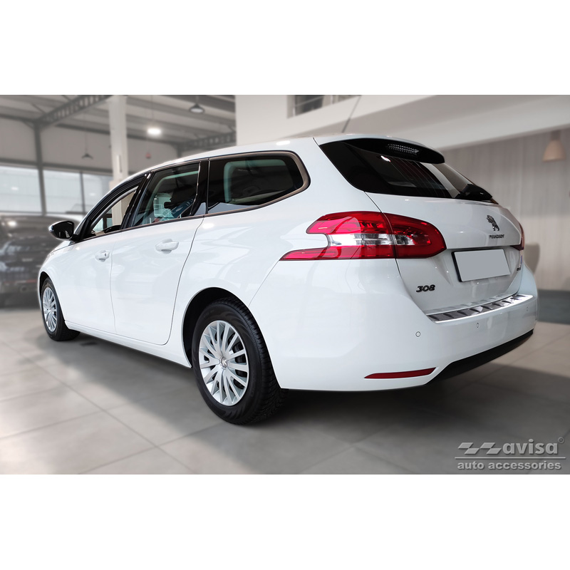 Protection de seuil arrière inox sur mesure pour Peugeot 308 SW II 2013-2017 & Facelift 2017-2021 'STRONG EDITION'
