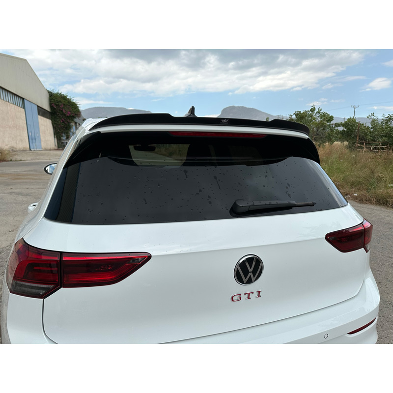Becquet de toit (Spoiler Cap) sur mesure pour Volkswagen Golf VIII (CD1) GTI / R 2020- (ABS Noir brillant)