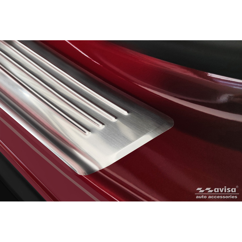 Seuils de portes inoxydable sur mesure pour Hyundai Tucson (NX4E) 2020-2024 & Facelift 2024- 'Lines' - 2-pièces (portes arrières)