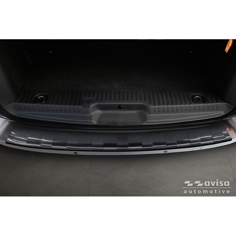 Avisa Protection de seuil arrière inox noir sur mesure pour Citroën Space Tourer & Jumpy 2016- / Peugeot Traveller & Expert 2016- / Toyota Proace Verso 2016- / Opel Vivaro & Zafira Life 2019-
