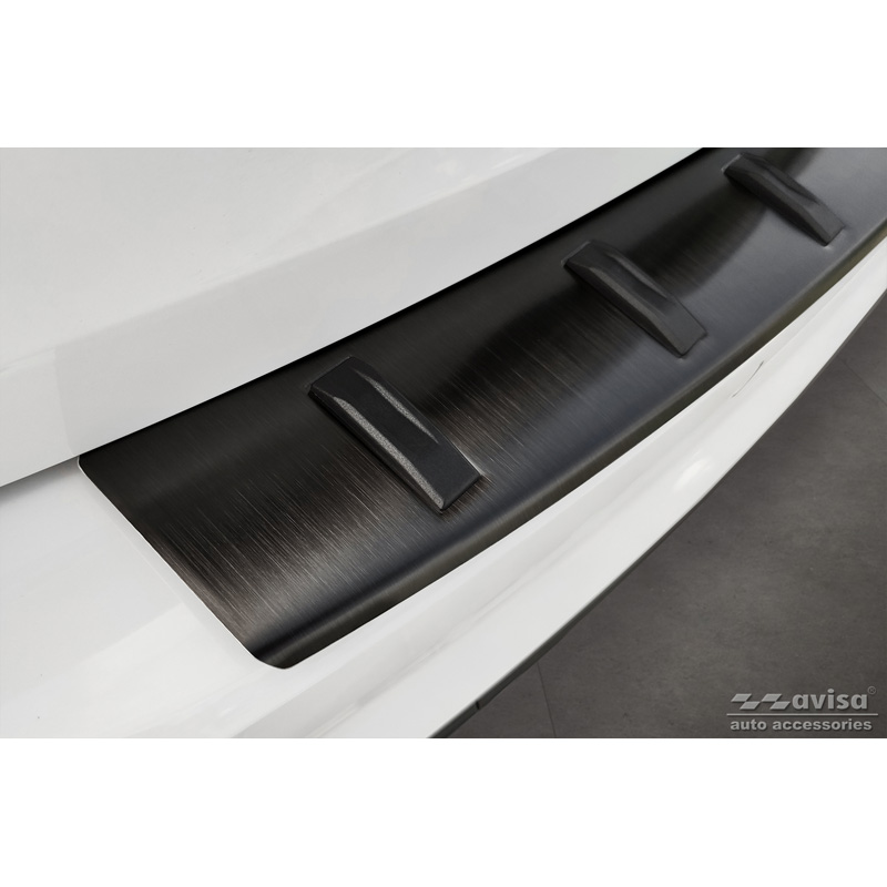 Protection de seuil arrière inox noir sur mesure pour Audi A4 Avant B9 (incl. S-Line) 2015-2019 & Facelift 2019- 'STRONG EDITION'