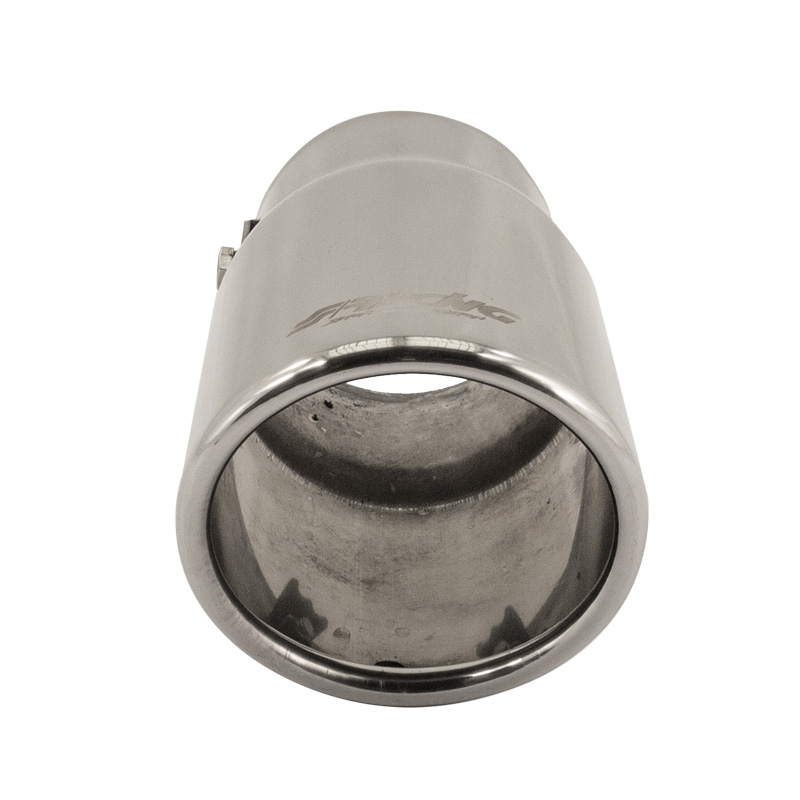 Simoni Racing Embout d'Échappement Ovale/Oblique Inox - 77x72xL140mm - Montage ->62mm