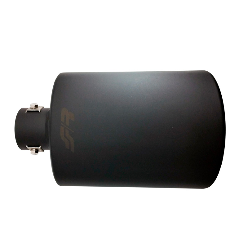 Simoni Racing Embout d'Échappement Ovale/Oblique Noir - 150x100xL255mm - Montage ->37-54mm