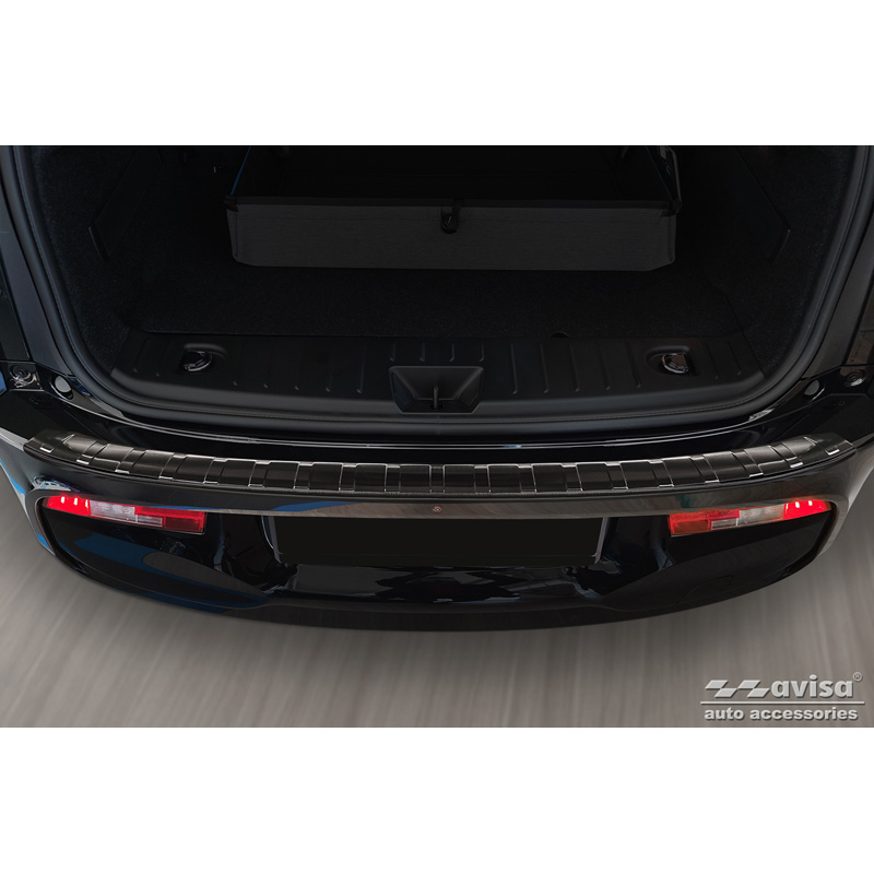 Protection de seuil arrière inox noir sur mesure pour BMW i3 (i01) Facelift 2017- 'Ribs'