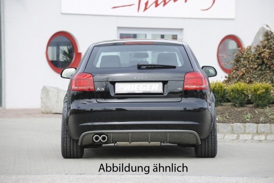 Achterbumperaanzet Audi A3 8P ABS Carbon look 08-